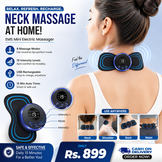 Portable USB Rechargeable EMS Neck & Body Massager