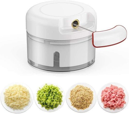 Mini Manual Food Chopper – Hand Pull Garlic, Onion & Vegetable Cutter