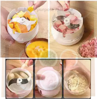 Mini Manual Food Chopper – Hand Pull Garlic, Onion & Vegetable Cutter