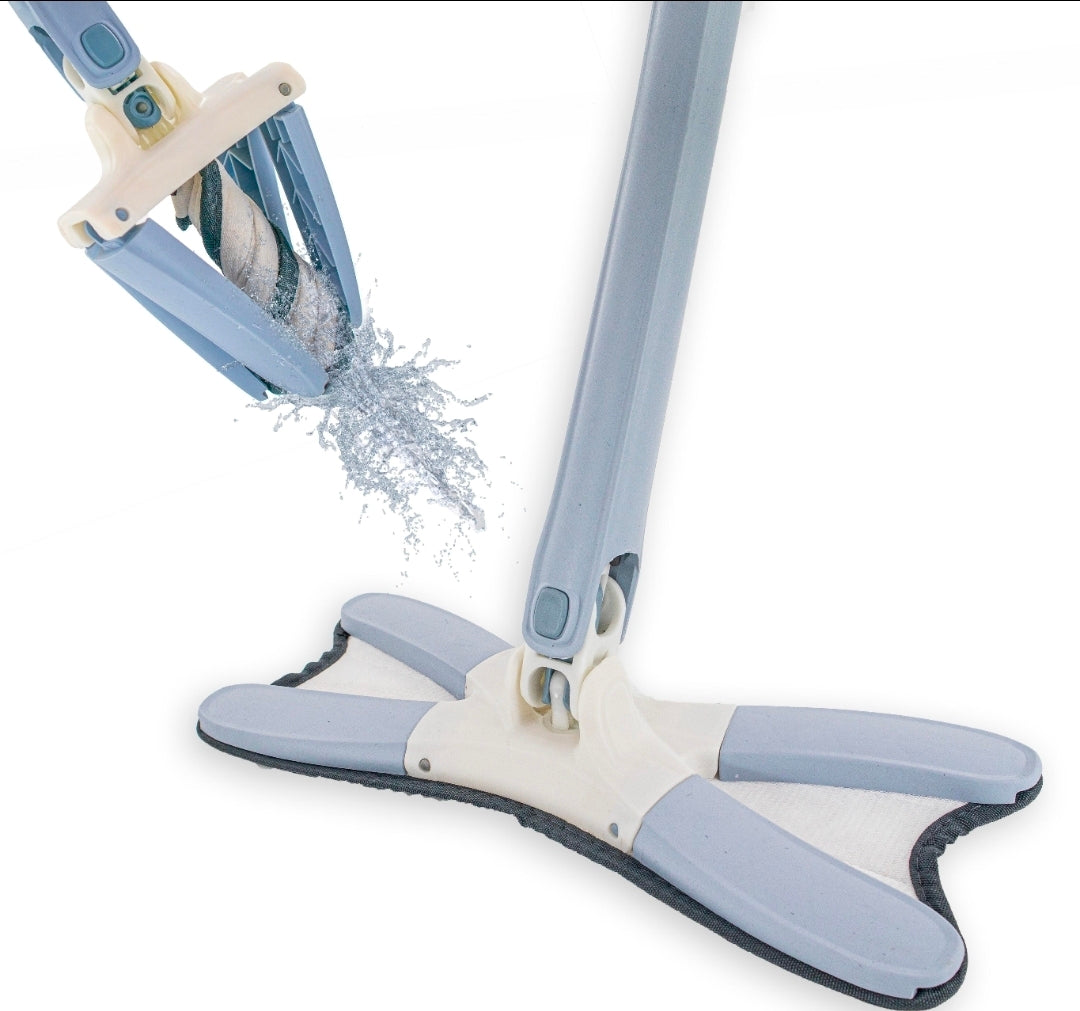 360° X-Shape Rotating Flat Mop – Easy Floor Cleaning