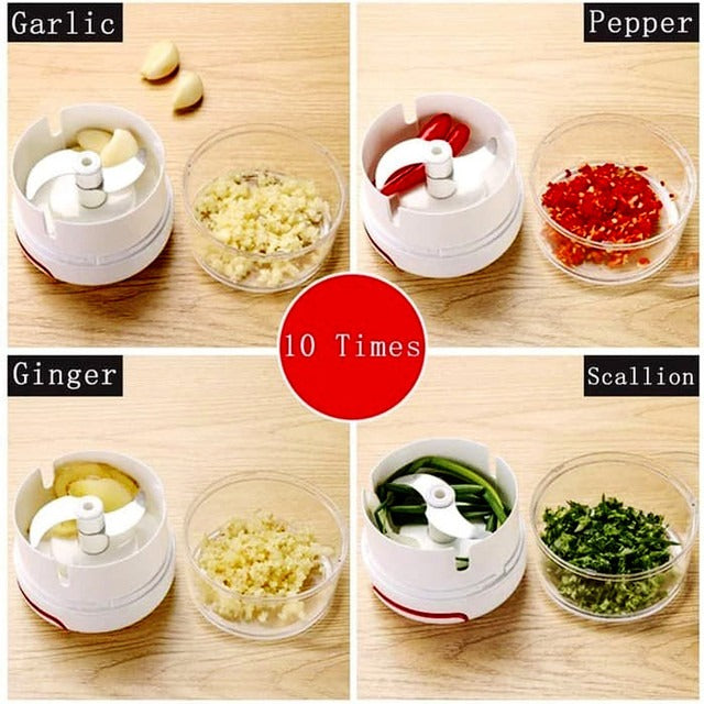 Mini Manual Food Chopper – Hand Pull Garlic, Onion & Vegetable Cutter