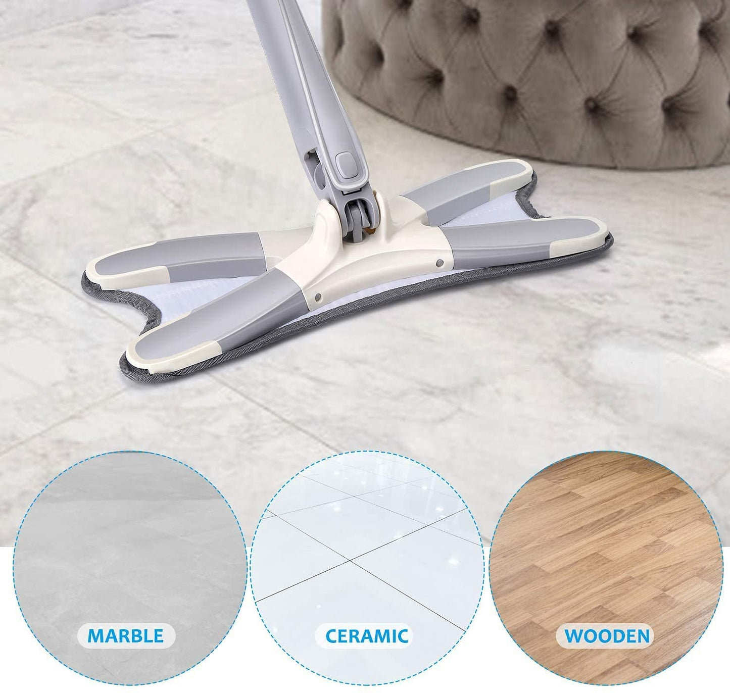 360° X-Shape Rotating Flat Mop – Easy Floor Cleaning