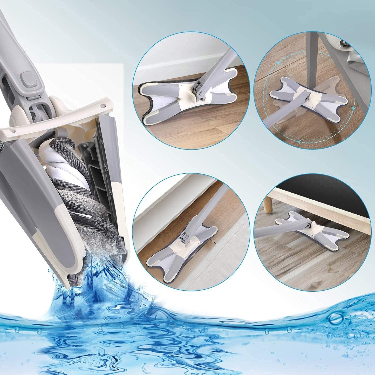 360° X-Shape Rotating Flat Mop – Easy Floor Cleaning