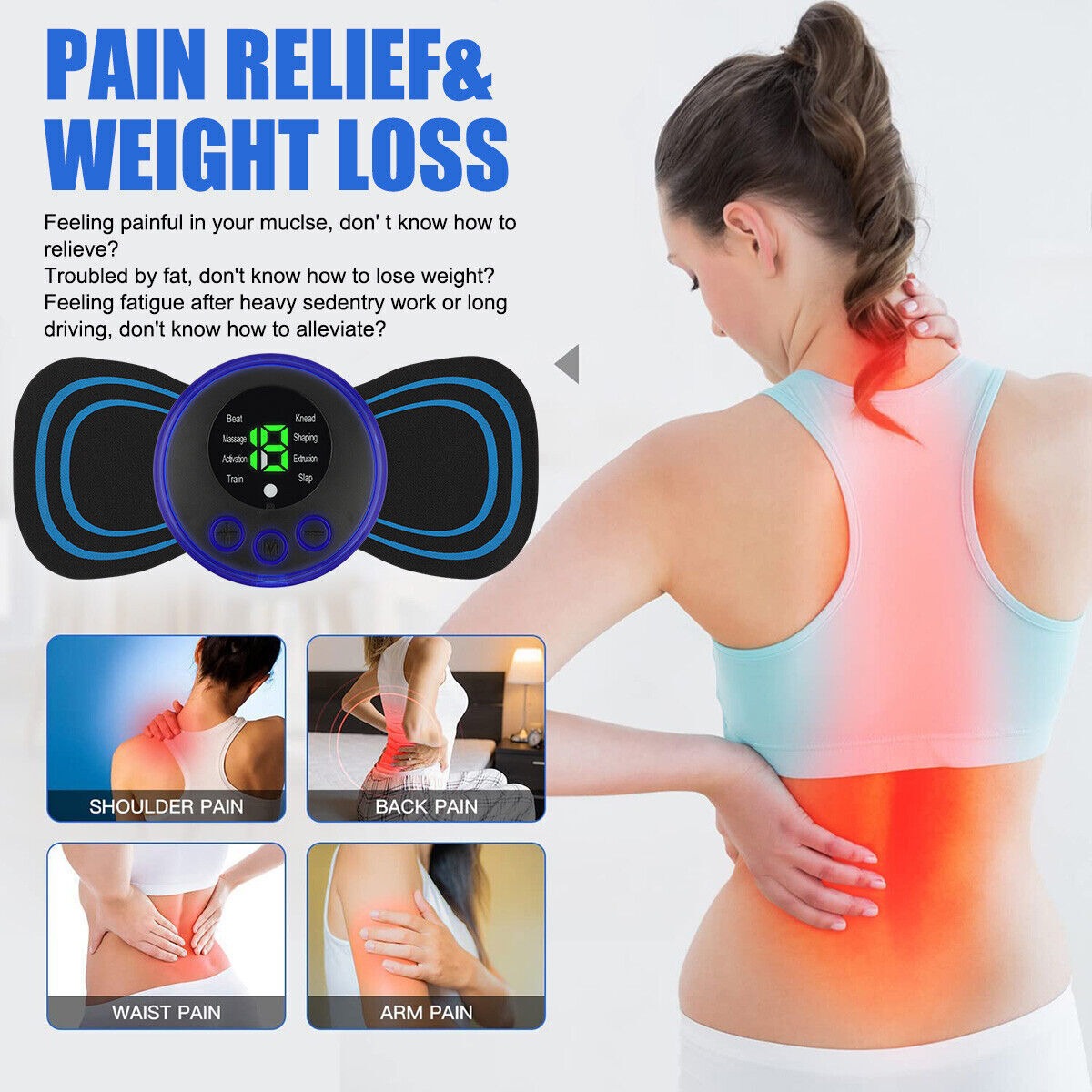 Portable USB Rechargeable EMS Neck & Body Massager